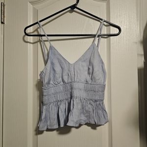 Light blue ruffled crop top